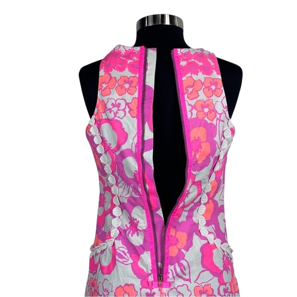 LILLY PULITZER PEARL 48472 PANSY DANCE COTTON SHEATH MINI ORANGE PINK DRESS - Picture 11 of 15